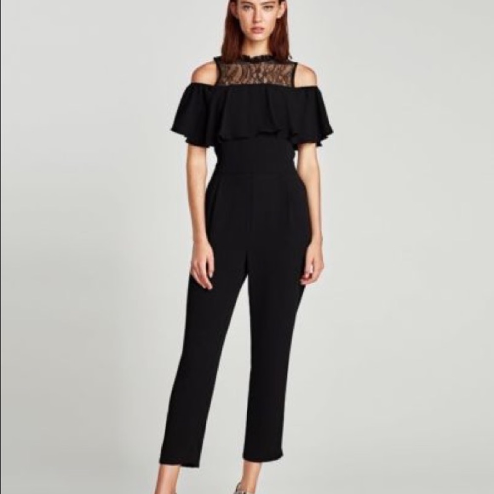 ZARA | lace black jumpsuit
